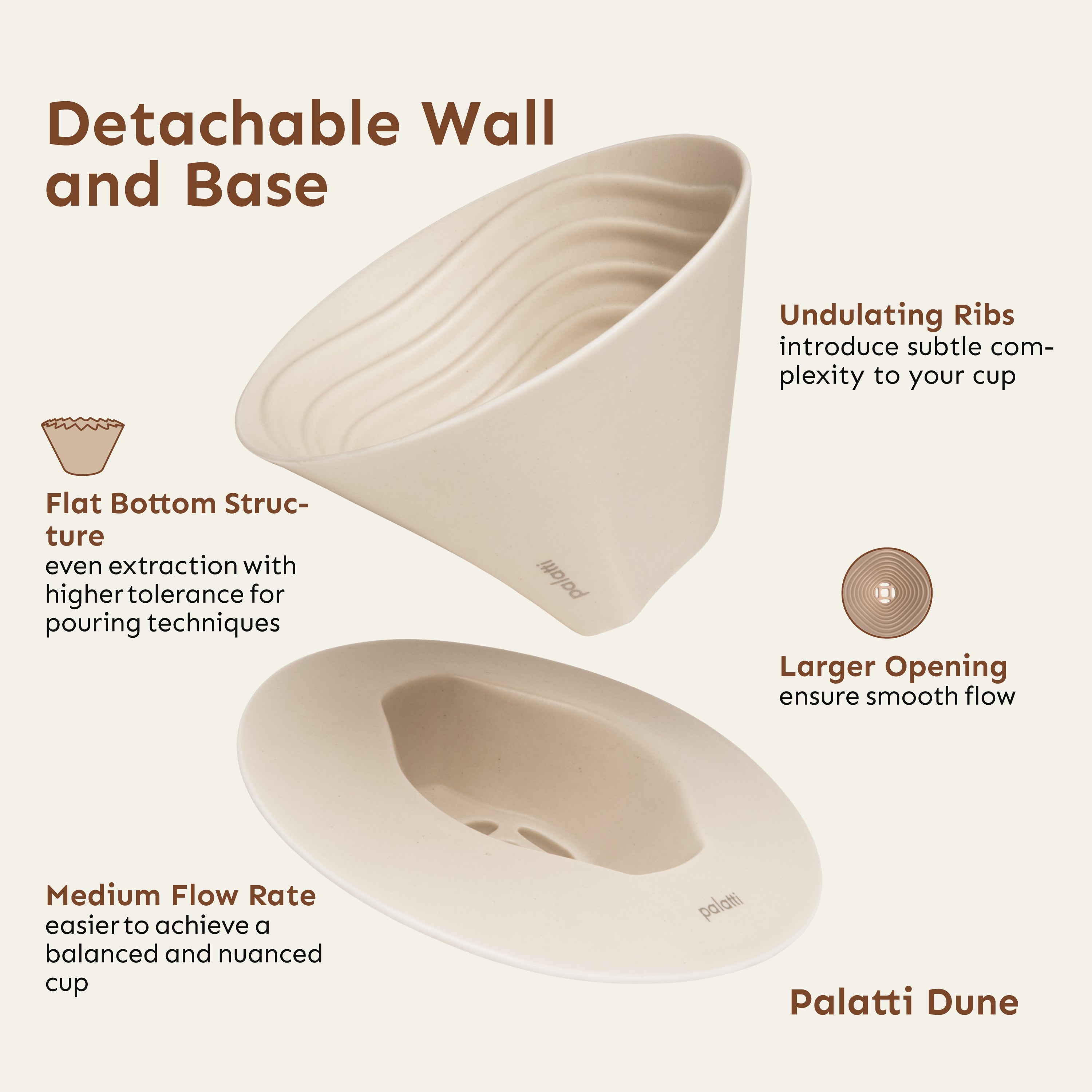 detachable view of palatti dune demonstrating the key features and design detail